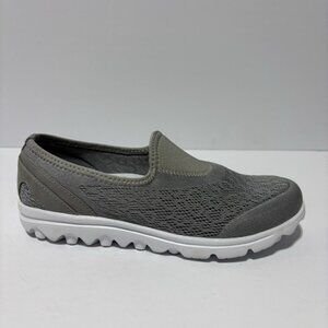 Propet Women’s TravelActiv Slip-On Shoes Gray, Size 7.5 Wide